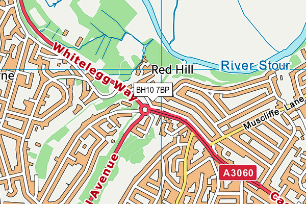 BH10 7BP map - OS VectorMap District (Ordnance Survey)