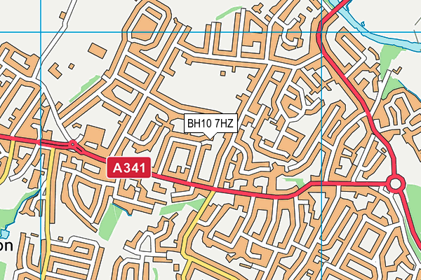 BH10 7HZ map - OS VectorMap District (Ordnance Survey)