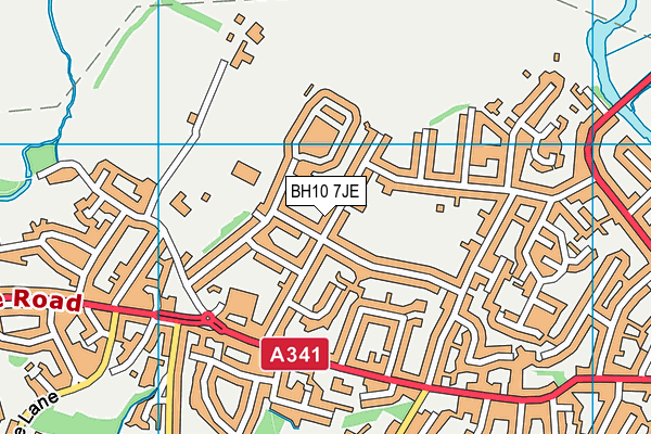 BH10 7JE map - OS VectorMap District (Ordnance Survey) BH10 7JE map - OS VectorMap District (Ordnance Survey)