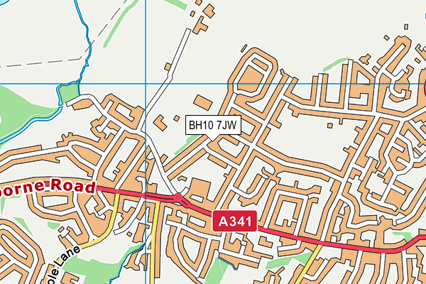BH10 7JW map - OS VectorMap District (Ordnance Survey)