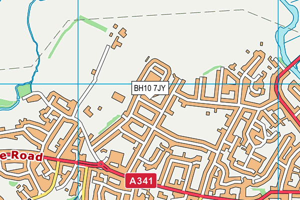 BH10 7JY map - OS VectorMap District (Ordnance Survey)