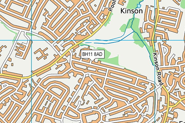 BH11 8AD map - OS VectorMap District (Ordnance Survey) BH11 8AD map - OS VectorMap District (Ordnance Survey)