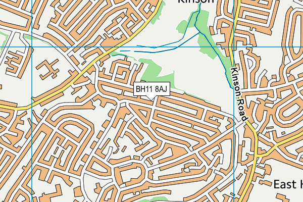 BH11 8AJ map - OS VectorMap District (Ordnance Survey)