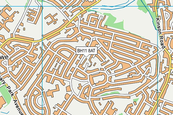 BH11 8AT map - OS VectorMap District (Ordnance Survey) BH11 8AT map - OS VectorMap District (Ordnance Survey)