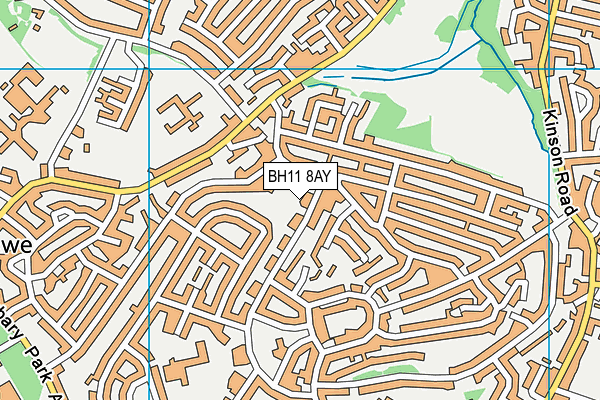 BH11 8AY map - OS VectorMap District (Ordnance Survey) BH11 8AY map - OS VectorMap District (Ordnance Survey)