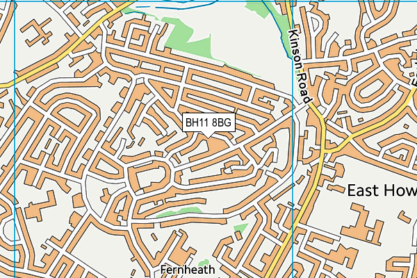 BH11 8BG map - OS VectorMap District (Ordnance Survey)