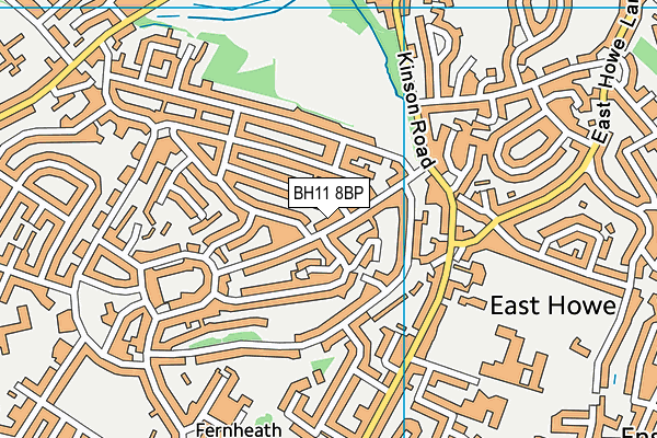 BH11 8BP map - OS VectorMap District (Ordnance Survey) BH11 8BP map - OS VectorMap District (Ordnance Survey)