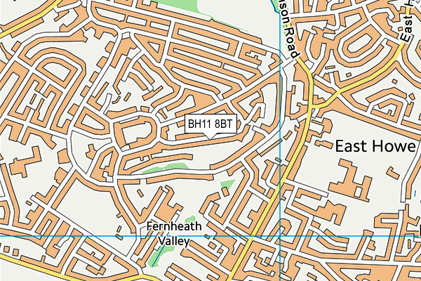 BH11 8BT map - OS VectorMap District (Ordnance Survey) BH11 8BT map - OS VectorMap District (Ordnance Survey)