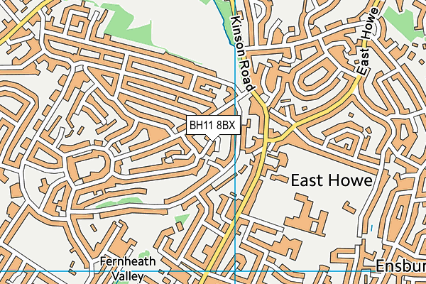 BH11 8BX map - OS VectorMap District (Ordnance Survey) BH11 8BX map - OS VectorMap District (Ordnance Survey)
