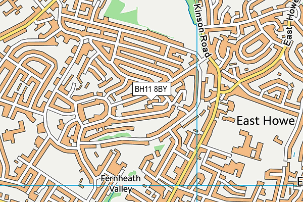 BH11 8BY map - OS VectorMap District (Ordnance Survey) BH11 8BY map - OS VectorMap District (Ordnance Survey)