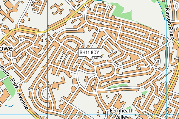 BH11 8DY map - OS VectorMap District (Ordnance Survey) BH11 8DY map - OS VectorMap District (Ordnance Survey)