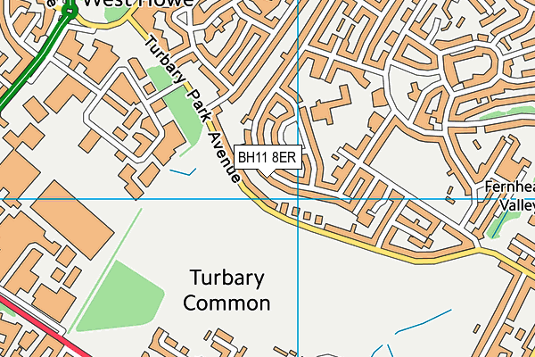 BH11 8ER map - OS VectorMap District (Ordnance Survey) BH11 8ER map - OS VectorMap District (Ordnance Survey)