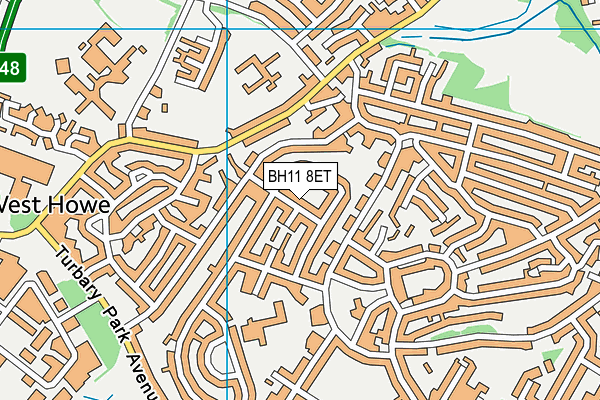 BH11 8ET map - OS VectorMap District (Ordnance Survey) BH11 8ET map - OS VectorMap District (Ordnance Survey)