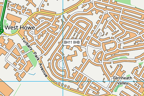 BH11 8HB map - OS VectorMap District (Ordnance Survey) BH11 8HB map - OS VectorMap District (Ordnance Survey)