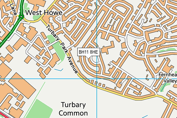 BH11 8HE map - OS VectorMap District (Ordnance Survey) BH11 8HE map - OS VectorMap District (Ordnance Survey)