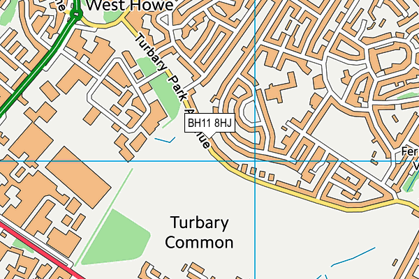 BH11 8HJ map - OS VectorMap District (Ordnance Survey) BH11 8HJ map - OS VectorMap District (Ordnance Survey)