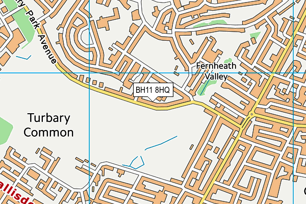 BH11 8HQ map - OS VectorMap District (Ordnance Survey)
