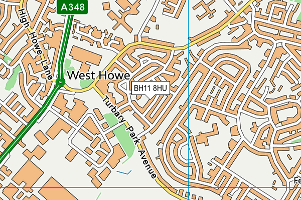 BH11 8HU map - OS VectorMap District (Ordnance Survey) BH11 8HU map - OS VectorMap District (Ordnance Survey)