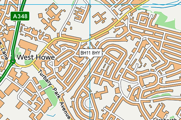 BH11 8HY map - OS VectorMap District (Ordnance Survey) BH11 8HY map - OS VectorMap District (Ordnance Survey)