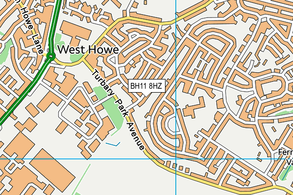 BH11 8HZ map - OS VectorMap District (Ordnance Survey) BH11 8HZ map - OS VectorMap District (Ordnance Survey)