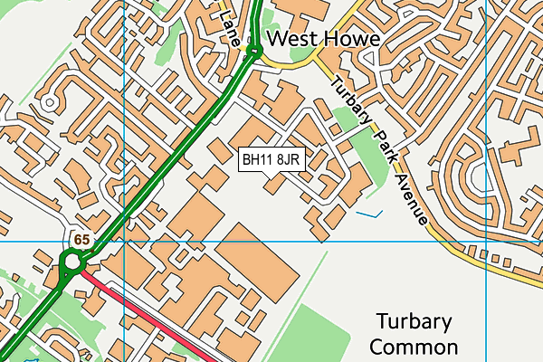 BH11 8JR map - OS VectorMap District (Ordnance Survey)