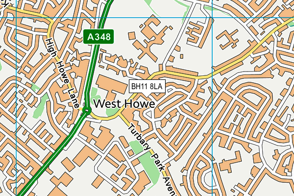 BH11 8LA map - OS VectorMap District (Ordnance Survey) BH11 8LA map - OS VectorMap District (Ordnance Survey)