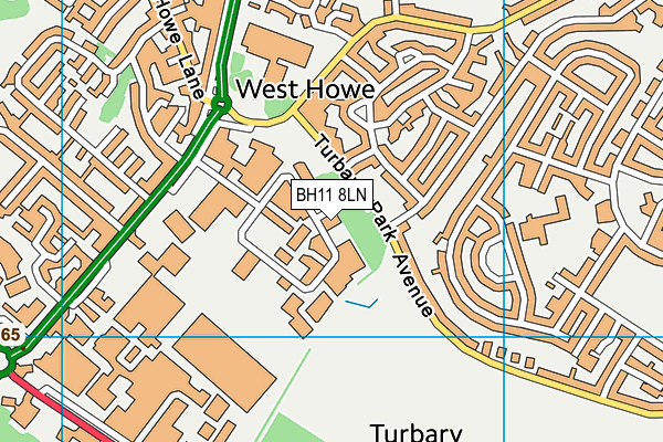 BH11 8LN map - OS VectorMap District (Ordnance Survey)