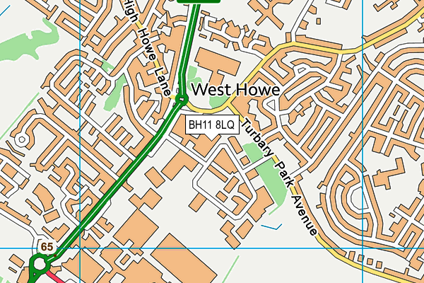 BH11 8LQ map - OS VectorMap District (Ordnance Survey)