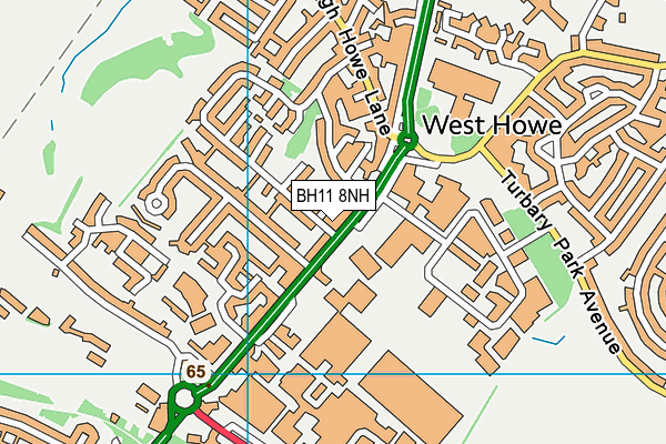 BH11 8NH map - OS VectorMap District (Ordnance Survey) BH11 8NH map - OS VectorMap District (Ordnance Survey)