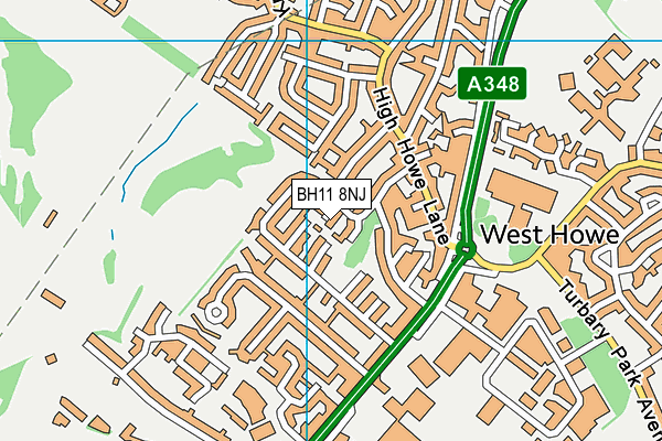 BH11 8NJ map - OS VectorMap District (Ordnance Survey) BH11 8NJ map - OS VectorMap District (Ordnance Survey)