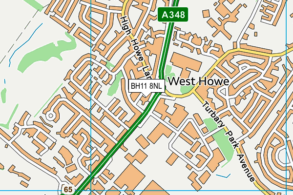 BH11 8NL map - OS VectorMap District (Ordnance Survey) BH11 8NL map - OS VectorMap District (Ordnance Survey)