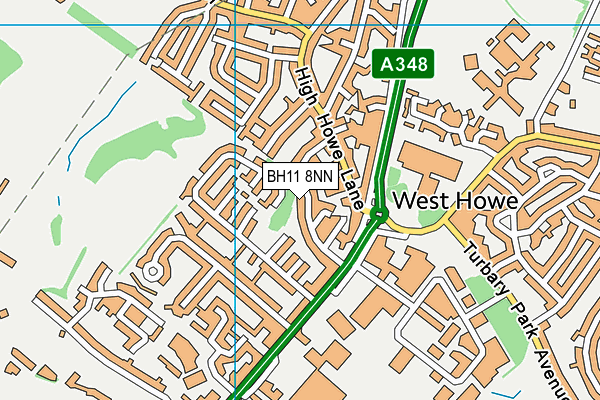 BH11 8NN map - OS VectorMap District (Ordnance Survey)