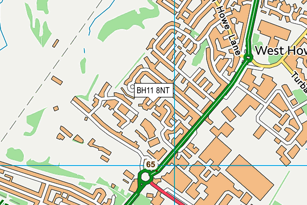 BH11 8NT map - OS VectorMap District (Ordnance Survey) BH11 8NT map - OS VectorMap District (Ordnance Survey)
