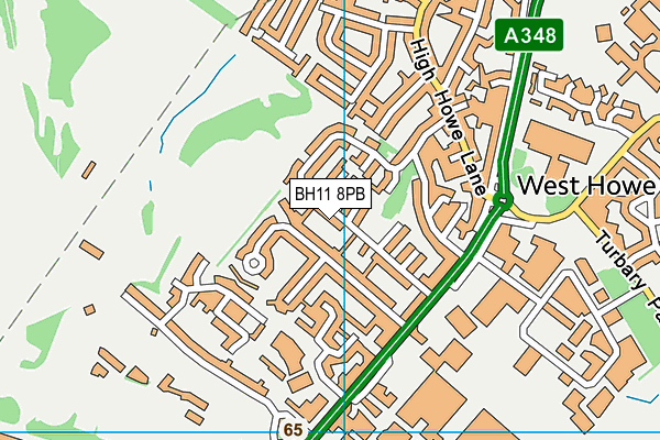 BH11 8PB map - OS VectorMap District (Ordnance Survey) BH11 8PB map - OS VectorMap District (Ordnance Survey)