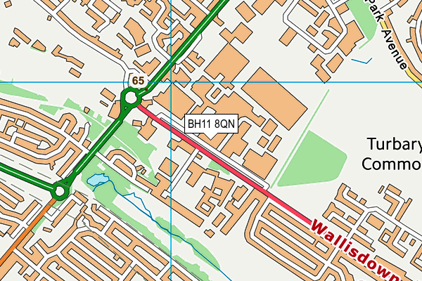 BH11 8QN map - OS VectorMap District (Ordnance Survey)