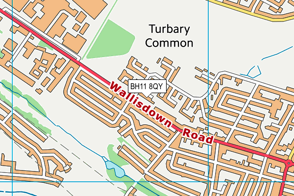 BH11 8QY map - OS VectorMap District (Ordnance Survey) BH11 8QY map - OS VectorMap District (Ordnance Survey)
