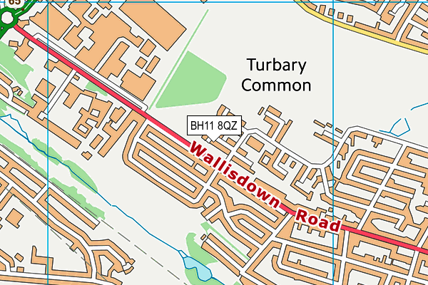 BH11 8QZ map - OS VectorMap District (Ordnance Survey)