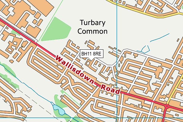 BH11 8RE map - OS VectorMap District (Ordnance Survey) BH11 8RE map - OS VectorMap District (Ordnance Survey)