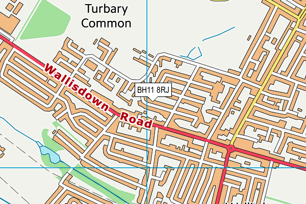 BH11 8RJ map - OS VectorMap District (Ordnance Survey)