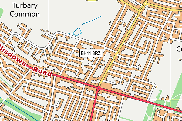 BH11 8RZ map - OS VectorMap District (Ordnance Survey) BH11 8RZ map - OS VectorMap District (Ordnance Survey)
