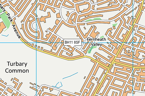 BH11 8SF map - OS VectorMap District (Ordnance Survey) BH11 8SF map - OS VectorMap District (Ordnance Survey)