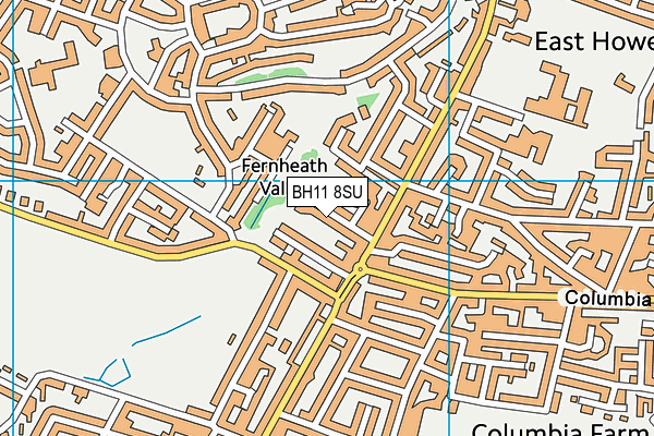 BH11 8SU map - OS VectorMap District (Ordnance Survey)
