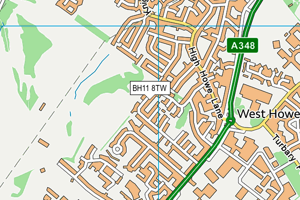 BH11 8TW map - OS VectorMap District (Ordnance Survey) BH11 8TW map - OS VectorMap District (Ordnance Survey)