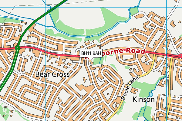 BH11 9AH map - OS VectorMap District (Ordnance Survey) BH11 9AH map - OS VectorMap District (Ordnance Survey)