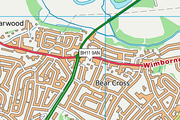 BH11 9AN map - OS VectorMap District (Ordnance Survey) BH11 9AN map - OS VectorMap District (Ordnance Survey)