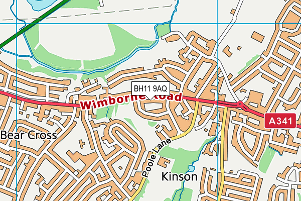 BH11 9AQ map - OS VectorMap District (Ordnance Survey) BH11 9AQ map - OS VectorMap District (Ordnance Survey)