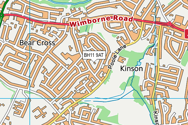 BH11 9AT map - OS VectorMap District (Ordnance Survey) BH11 9AT map - OS VectorMap District (Ordnance Survey)