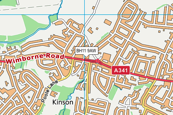 BH11 9AW map - OS VectorMap District (Ordnance Survey) BH11 9AW map - OS VectorMap District (Ordnance Survey)