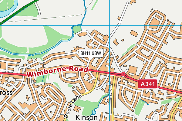 BH11 9BW map - OS VectorMap District (Ordnance Survey)