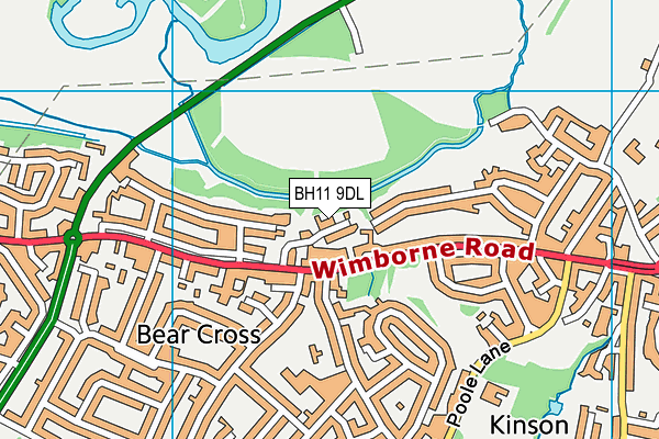 BH11 9DL map - OS VectorMap District (Ordnance Survey) BH11 9DL map - OS VectorMap District (Ordnance Survey)